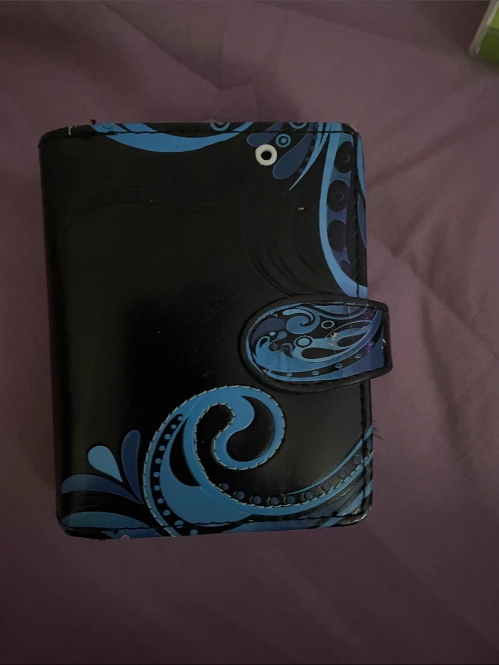 Black with blue decorated wallet